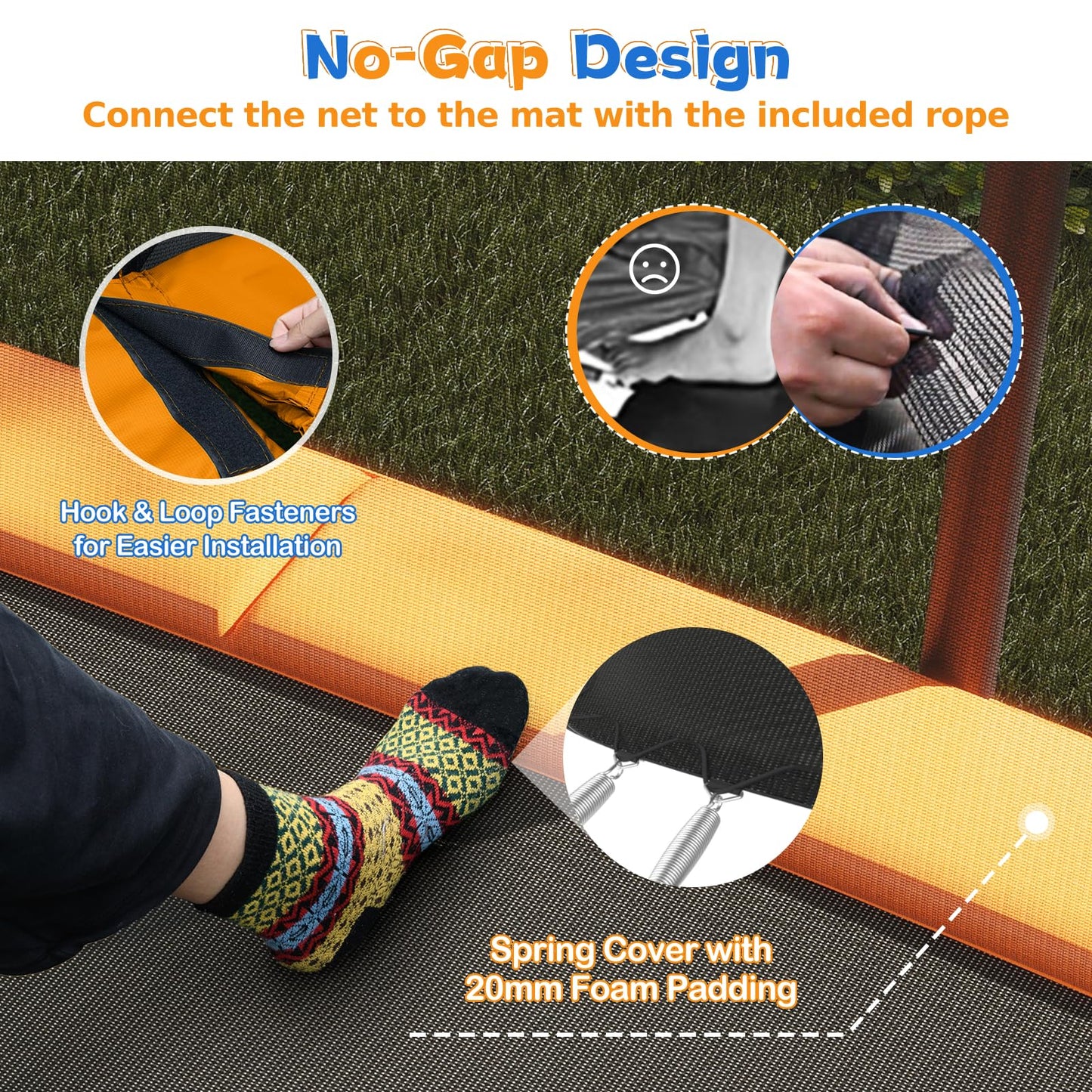 Rectangle Outdoor Trampoline 317 x 255 cm Backyard Trampoline
