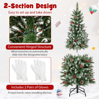 Artificial Christmas Tree with Branch Tips and Natural Pine Cones