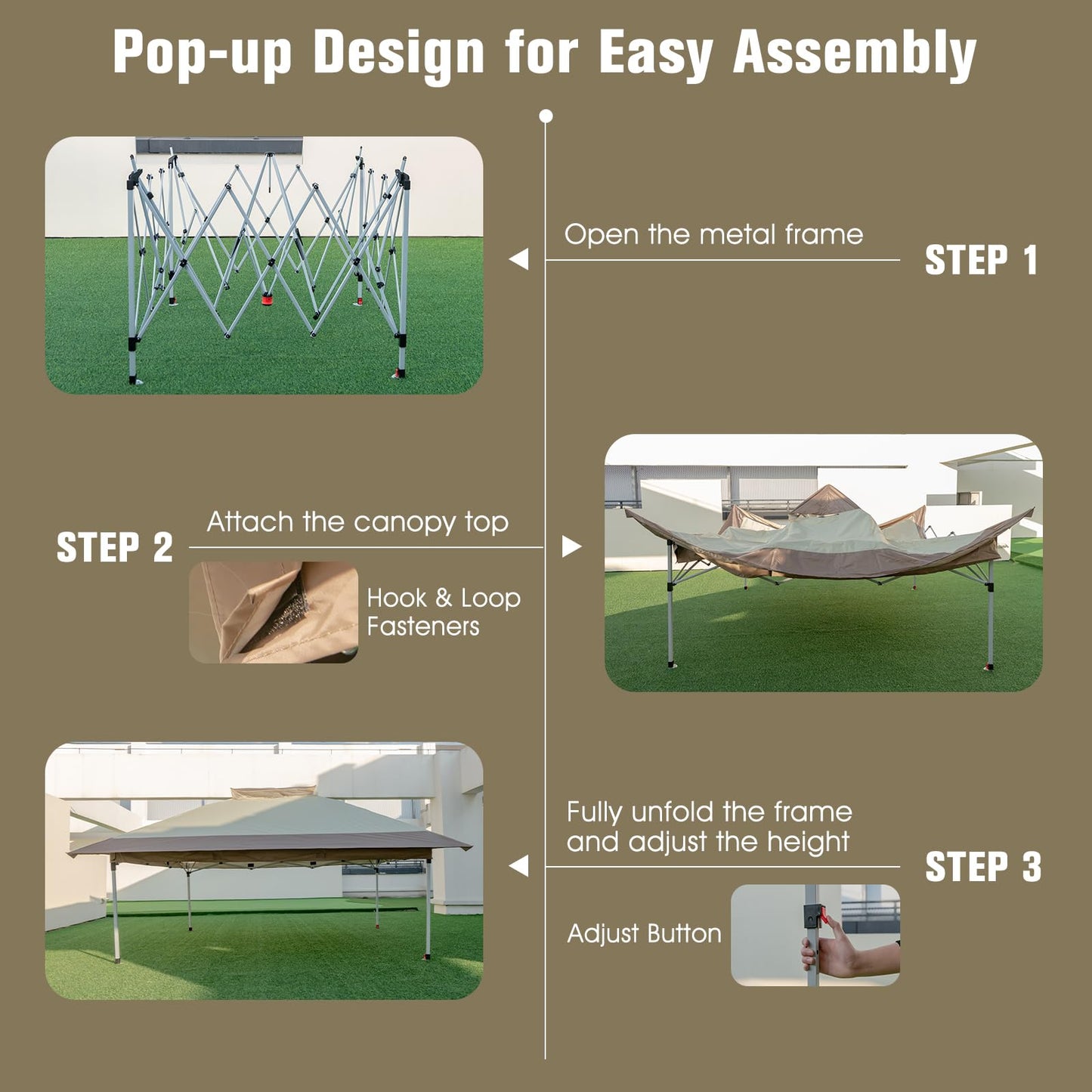 Pop up Gazebo with Vented Top and Portable Canopy Shelter