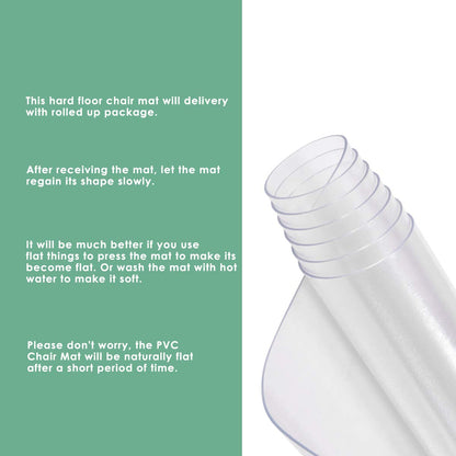 120x120cm Office Chair Mat, Transparent Non Slip PVC Floor Protection Mat