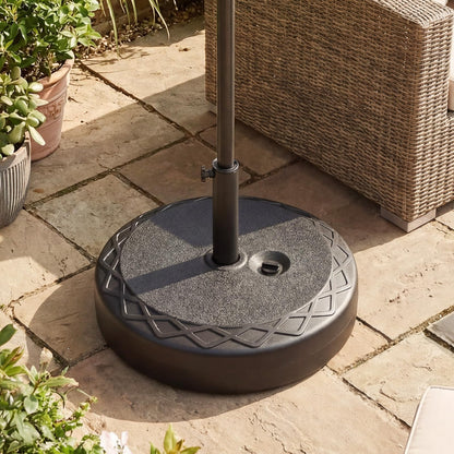 Round Parasol Base, 30kg Water and Sand Fillable Patio Umbrella Holder