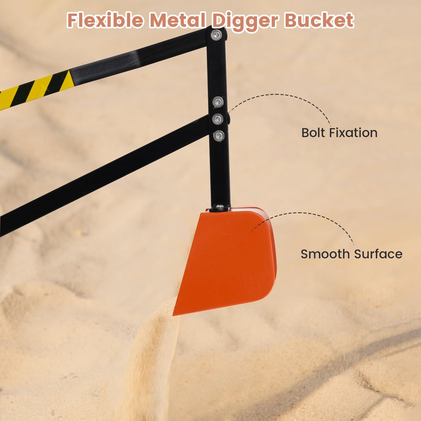 Children Construction Excavator with 2-Handed Controls & 360° Rotatable Function