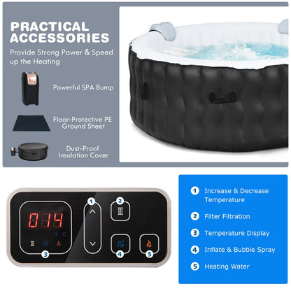 4-6 Person 108 Bubble Jets Outdoor Inflatable Hot Tubs with Headrest
