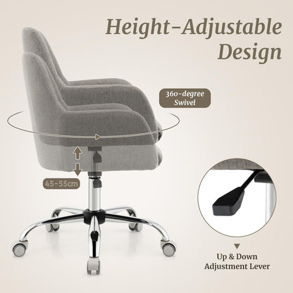 Height-adjustable Reception Chair with Rolling Casters for Office