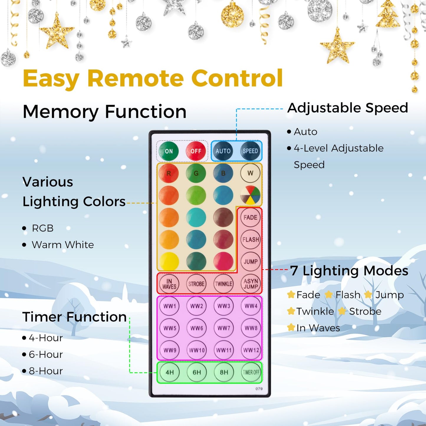 150/180CM Artificial Xmas Tree Pencil Tree with Treetop Star and 7 Lighting Modes