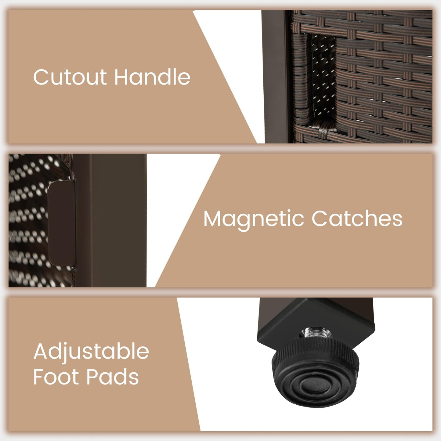 Outdoor Side Table with 2 Weighted Sand Bags and 4.9cm Umbrella Hole