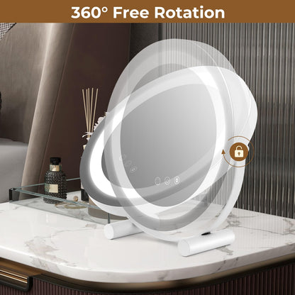 30 CM LED Light Up Round Mirror with 3 Colours and Adjustable Brightness