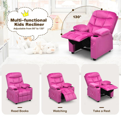 Adjustable Larger Kids Lounge Recliner Chair with 2 Cup Holders