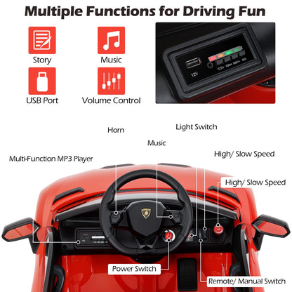 12V Licensed Lamborghini Kids Ride on Car with Remote Control