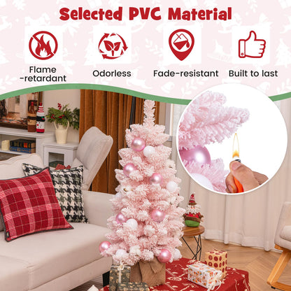 90 CM Artificial Mini Christmas Tree with 12 Natural Cotton Balls