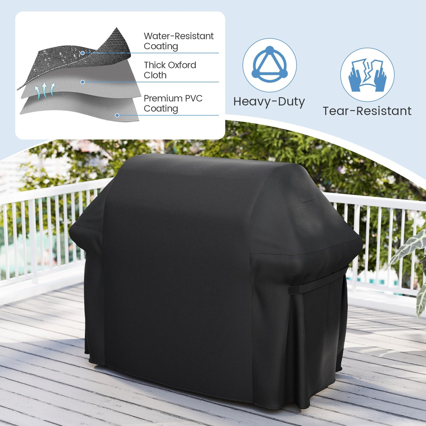 Heavy Duty Waterproof Grill Cover with Dual Handles