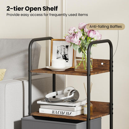 Rolling Utility Storage Cart Mobile Printer Stand with 2 Open Shelves