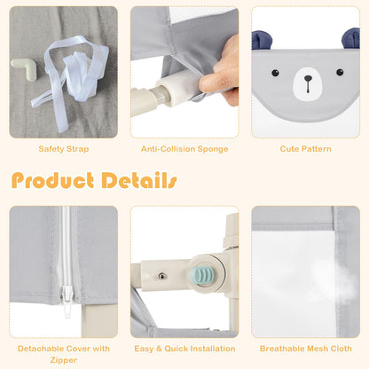 175CM Toddler Infant Security Guardrail with Double Lock