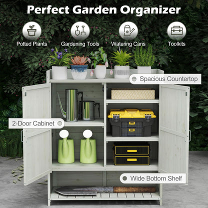 Wooden Garden Shed, Outdoor Tool Storage Shed with Removable Shelves