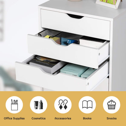 7 Drawers Lateral Stationery Storage Organiser Chest with Wheels