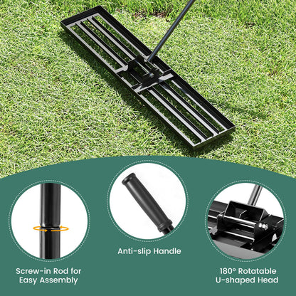 46" x 10” Heavy Duty Lawn Leveler with 77” Ergonomic Handle
