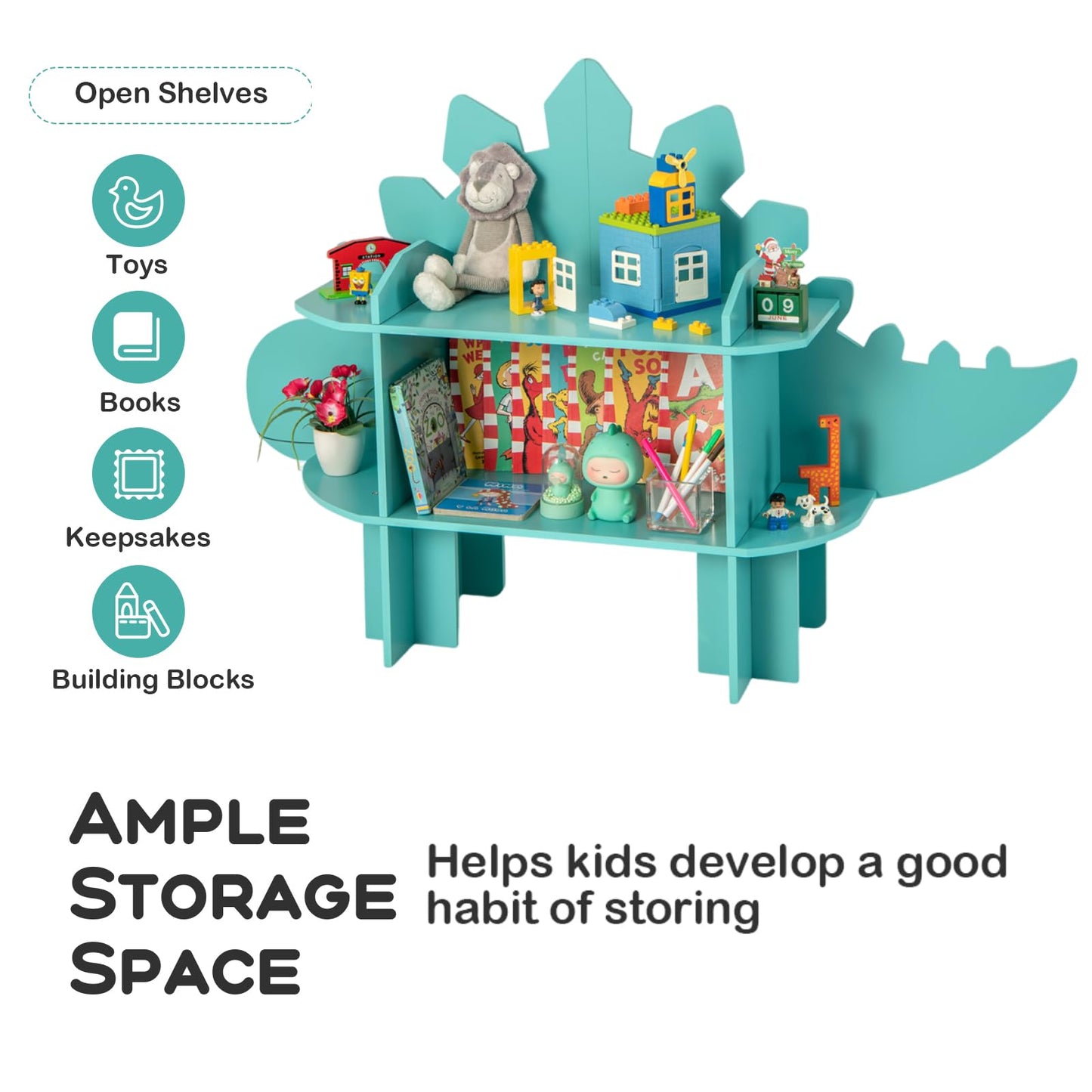 Kids Toy Storage Organizer with Anti-Toppling System for Play Room Nursery Kindergarten