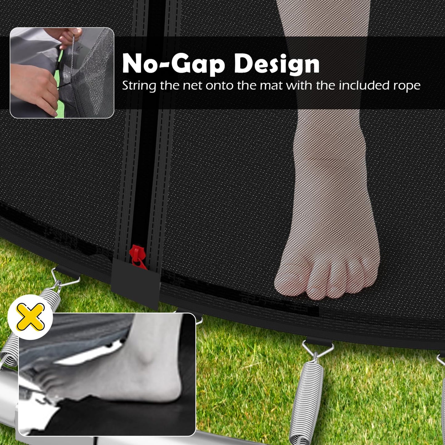 244 cm Trampoline with Safety Enclosure Net and Ladder