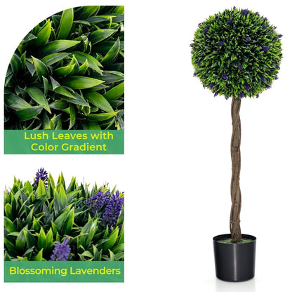 115 CM Artificial Boxwood Topiary Tree Fake Lavender Ball Plant