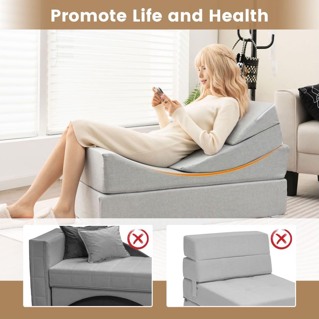 Convertible Folding Sofa Bed with High-density Foam