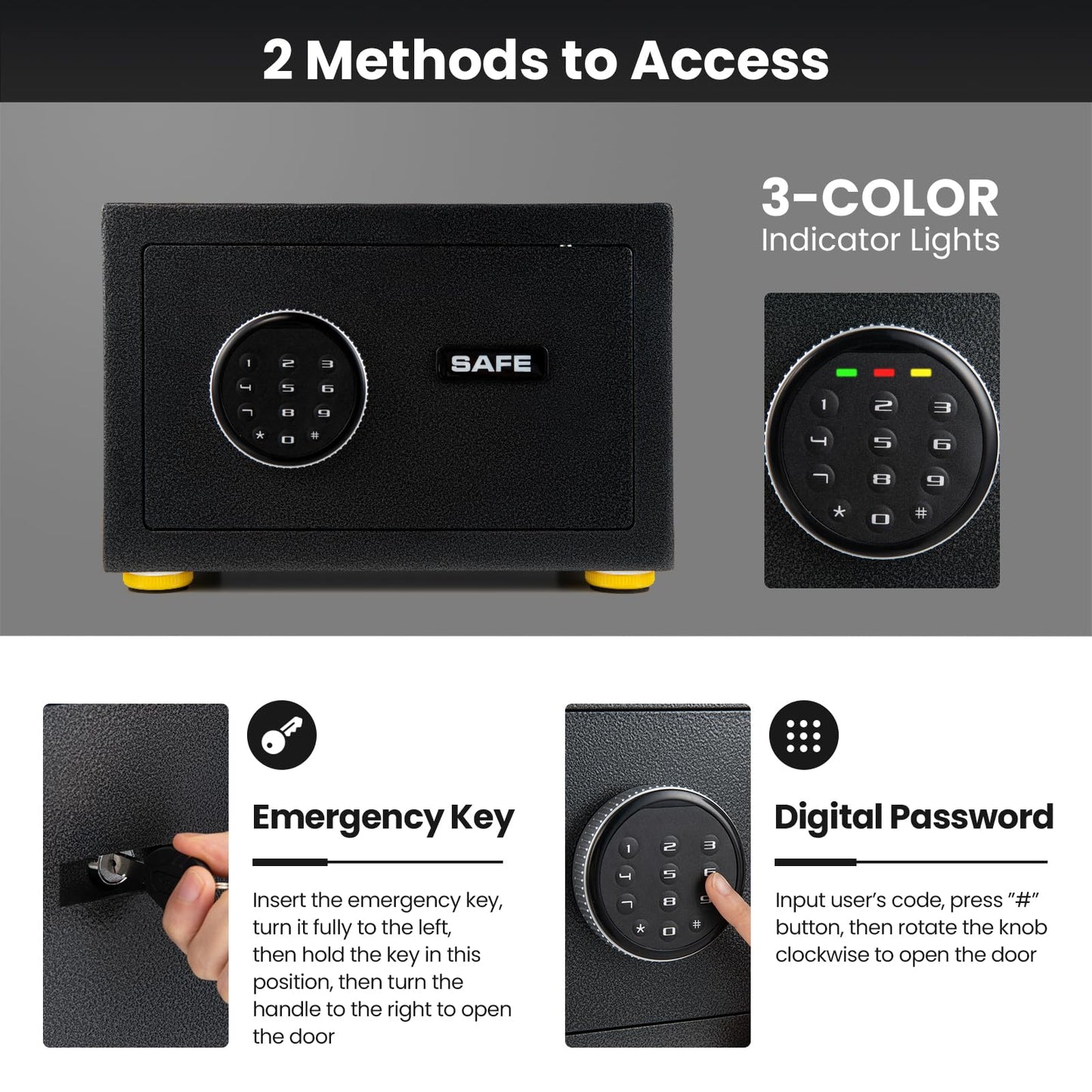 Security Safe Box, Electronic Safety Cabinet with Digital Keypad