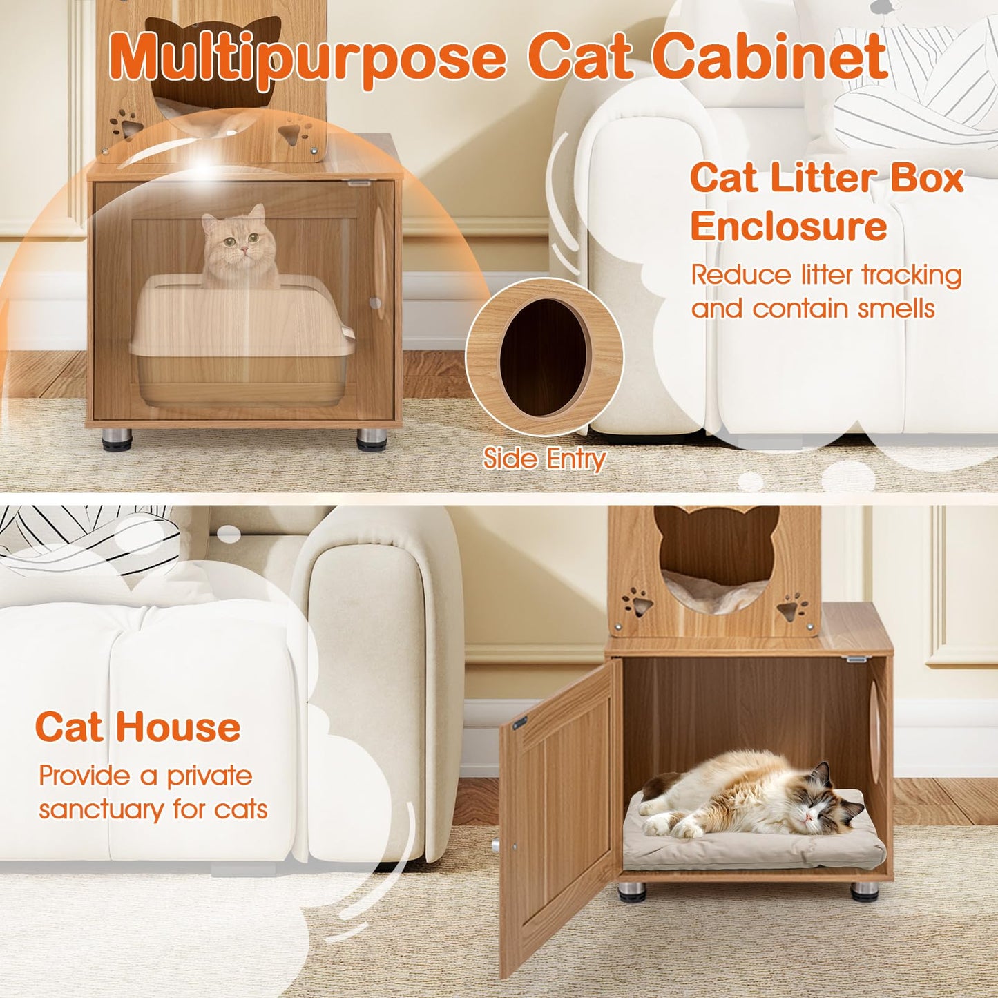 256-275 cm Adjustable Floor to Ceiling Cat Tree