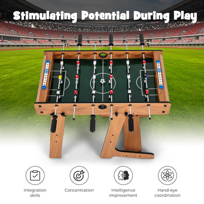 Free Standing Folding Foosball Soccer Game with 2 Mini Footballs