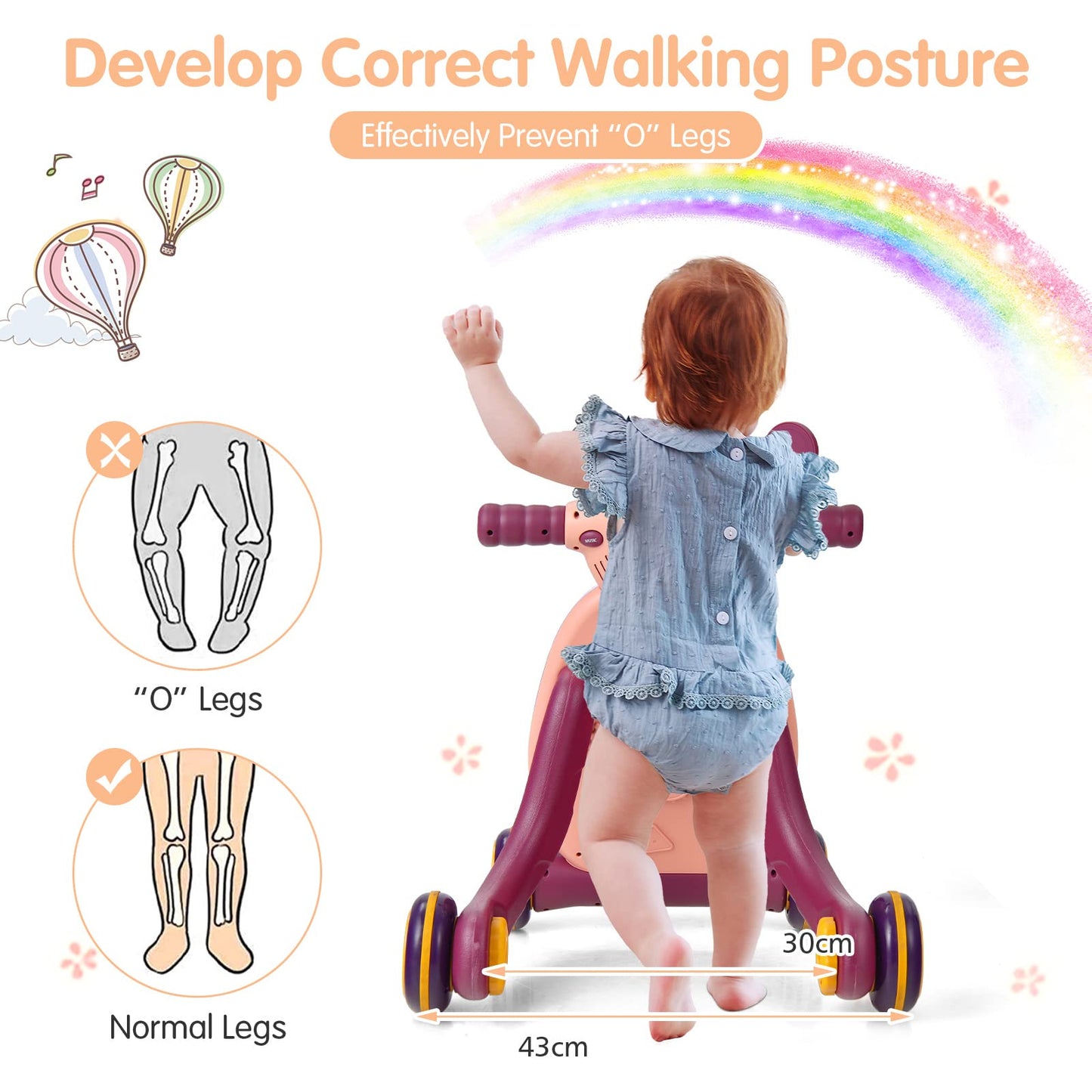 Baby Push Along Walkers with Lights