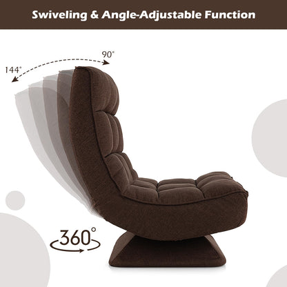 4-Position Adjustable Floor Chair with Swivel Base