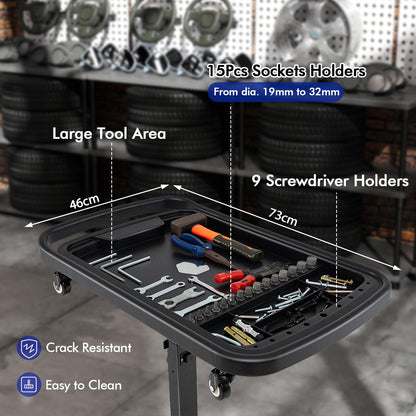 Height Adjustable Tool Cart with Detachable Top Tray