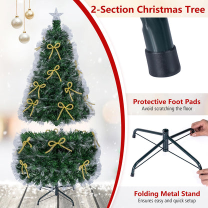 5FT Fiber Optic Christmas Tree, Pre-lit Artificial Xmas Tree