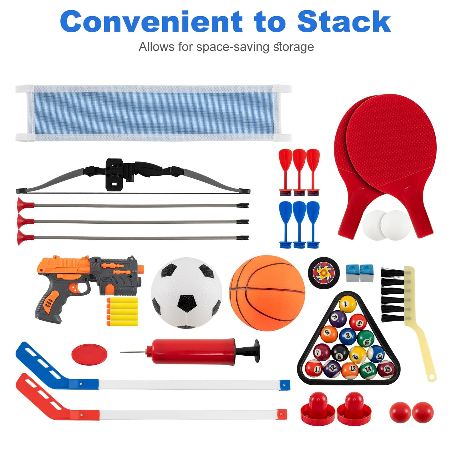 10-in-1 Combo Game Table Set with Storage Bag and Accessories