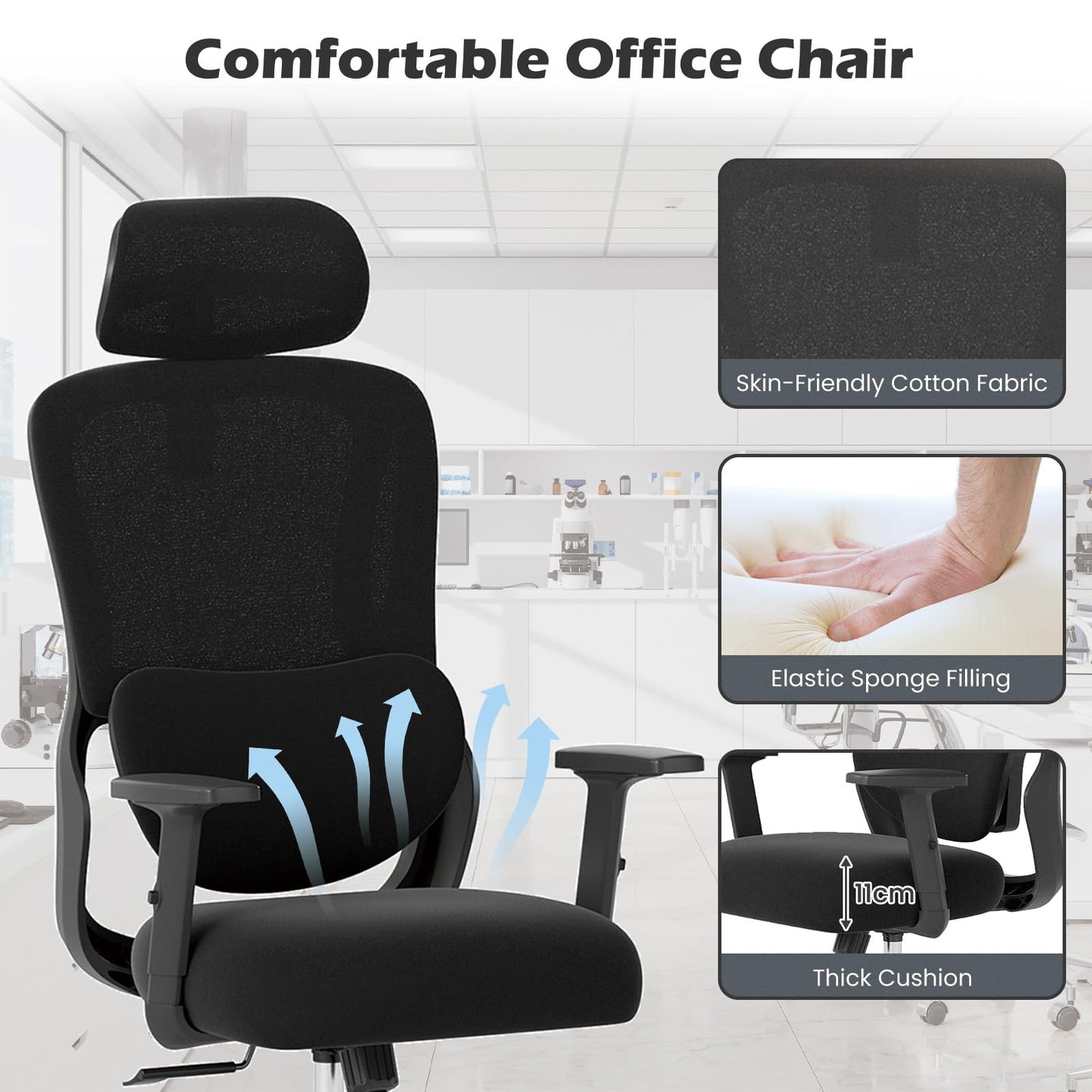 Ergonomic Office Chair, High Back Swivel Computer Desk Chair