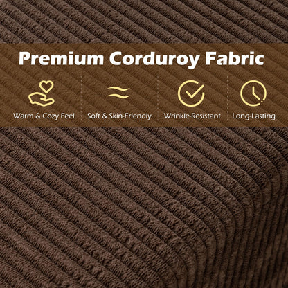 3-Seater Sofa, 197cm Corduroy Boneless Couch, No Assembly Needed