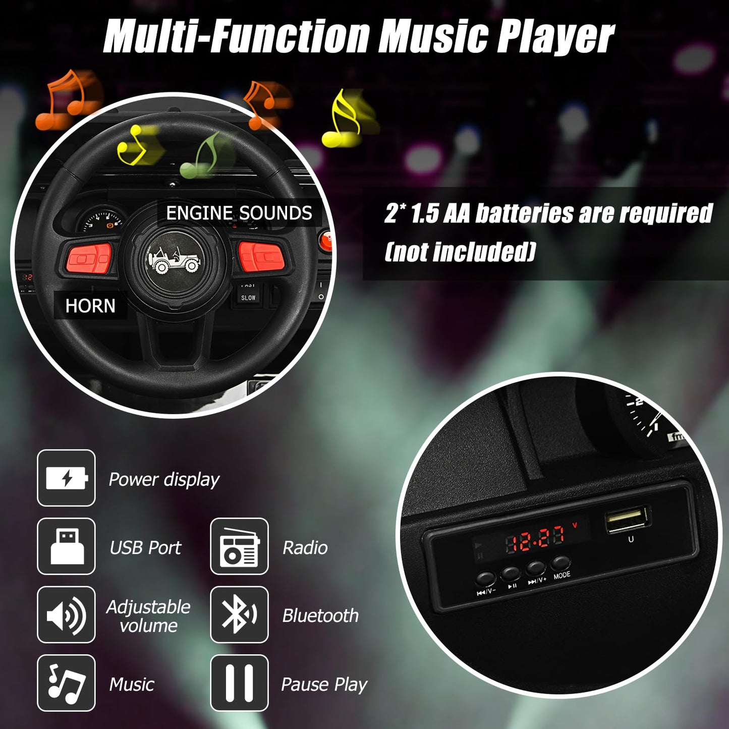 12V Kids Ride on Truck with 2.4G Parental Remote Control and Music