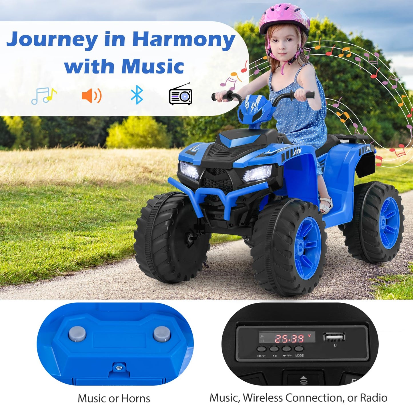 24V Battery Powered Ride on ATV with Soft Start