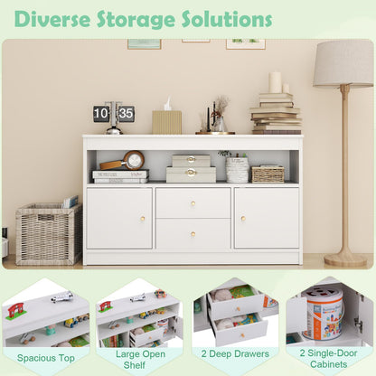 Wooden Kids Toy Children Bookshelf Storage Chest with Open Shelf