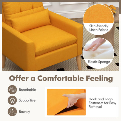 Mid-century Modern Accent Chair with Lumbar Pillow