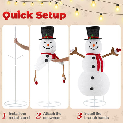 1.8 m Pop-up Christmas Snowman with 200 Cold White LED Lights and Zip Ties
