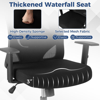 Ergonomic Office Chair with 3D Headrest and Adjustable Lumbar for Office