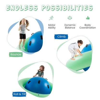 Inflatable Dome Rocker Bouncer for Kids with 6 Built-in Handles
