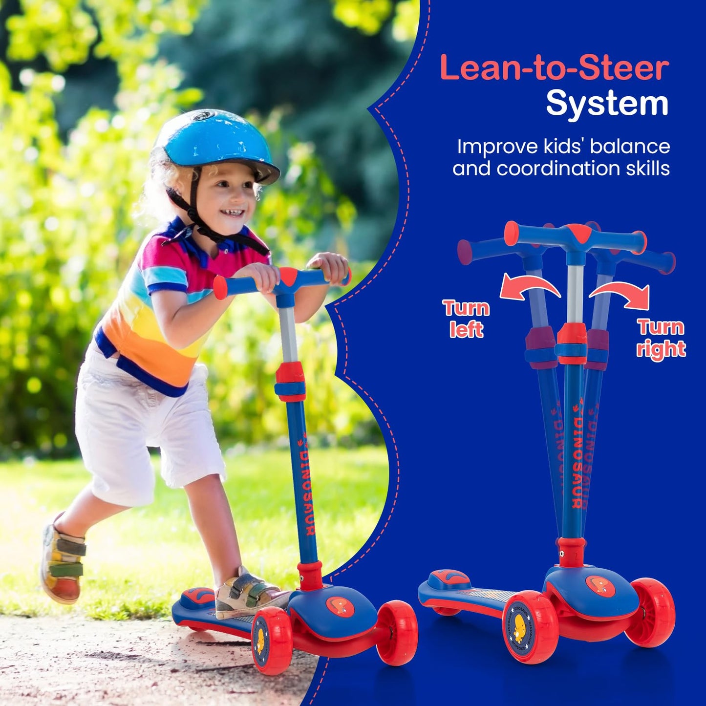 3 Wheel Foldable Scooters with Light up PU Wheels