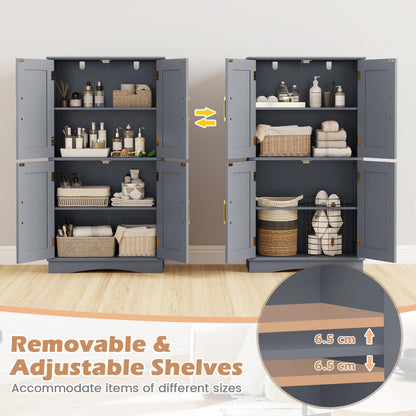 Bathroom Floor Cabinet, 110cm Freestanding Storage Cupboard