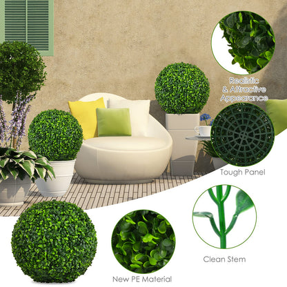 Set of 2 Artificial Topiary Balls with White Flowers