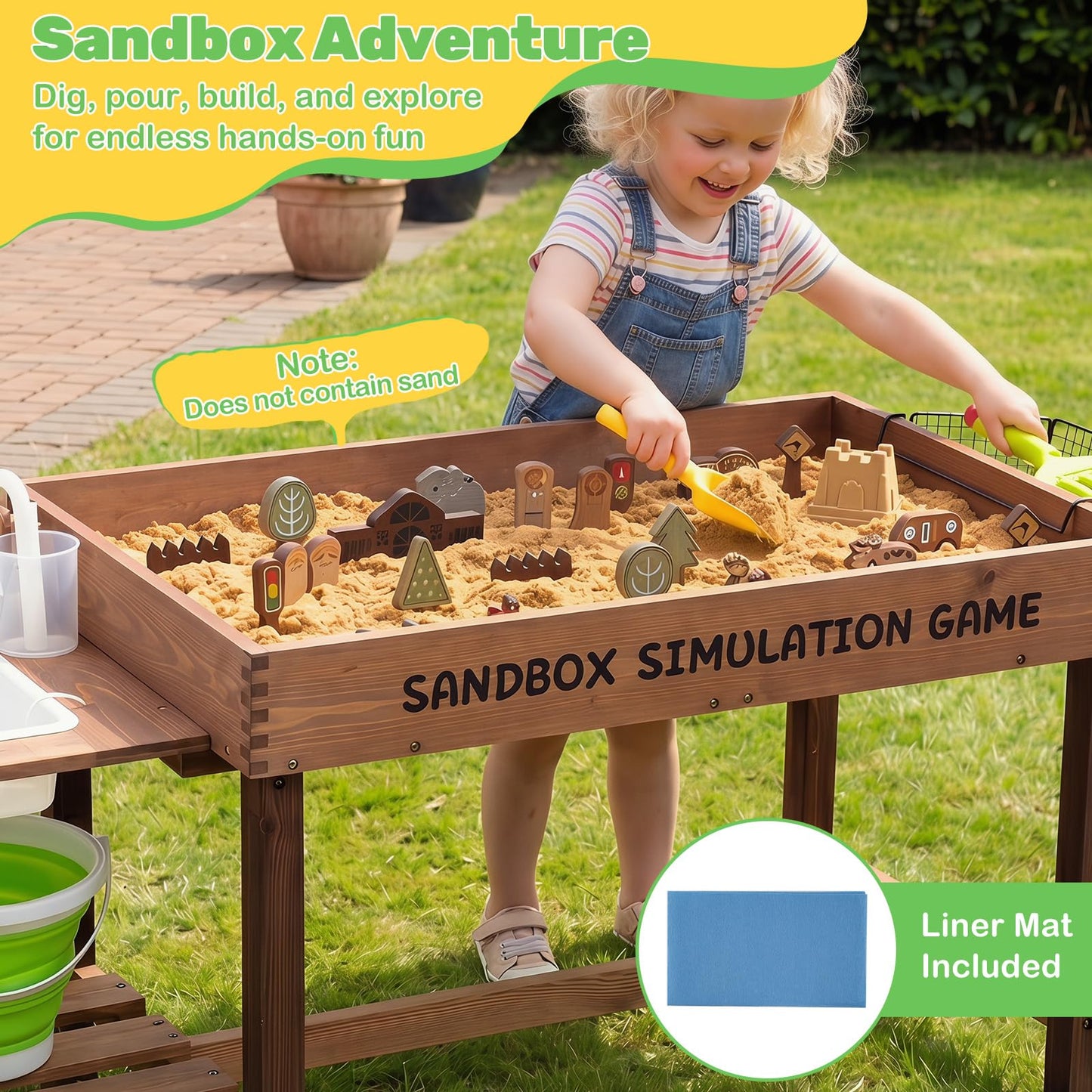 Sensory Table with Water Pump & Sink, Toddler Activity Table