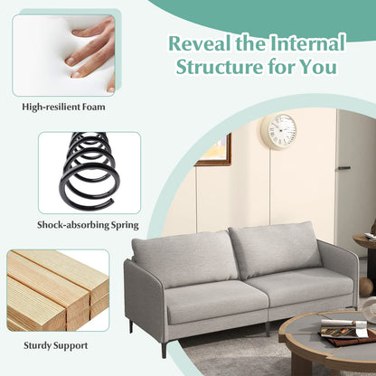 Modern Loveseat 3-Seater Upholstered Sofa with Washable Cushion Covers