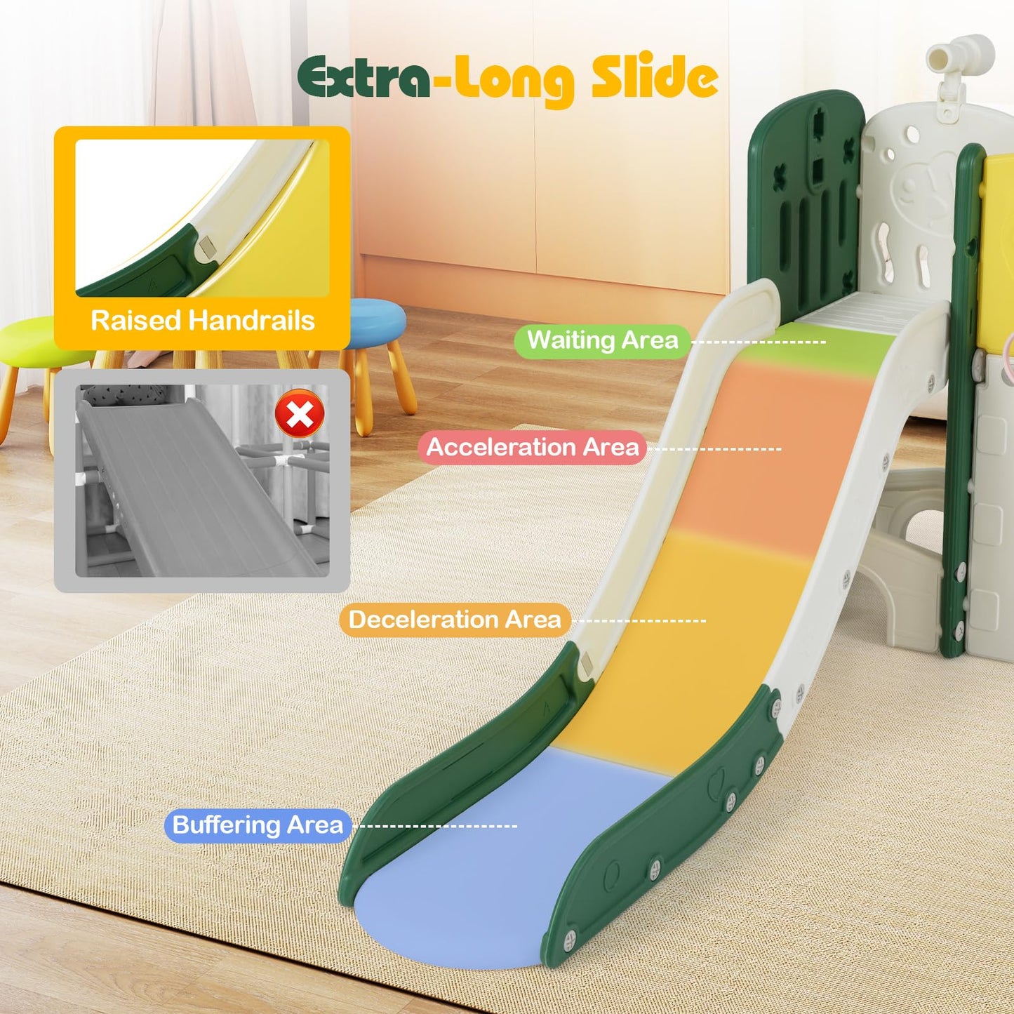9 in 1 Toddler Slide Set with Telescope and Crawling Tunnel