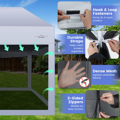 3m x 6m Pop Up Gazebo UV Screen House Party Tent with Removable Sidewalls