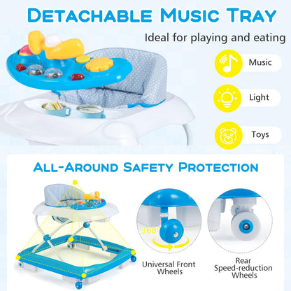 Foldable Infant Activity Center with 3 Adjustable Heights