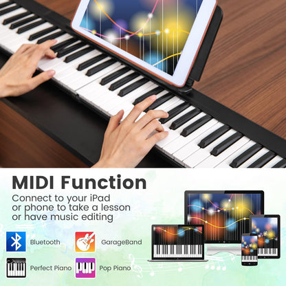 Giantex 88-Key Foldable Digital Piano Keyboard Full Size Electronic Pianos with MIDI Split Function